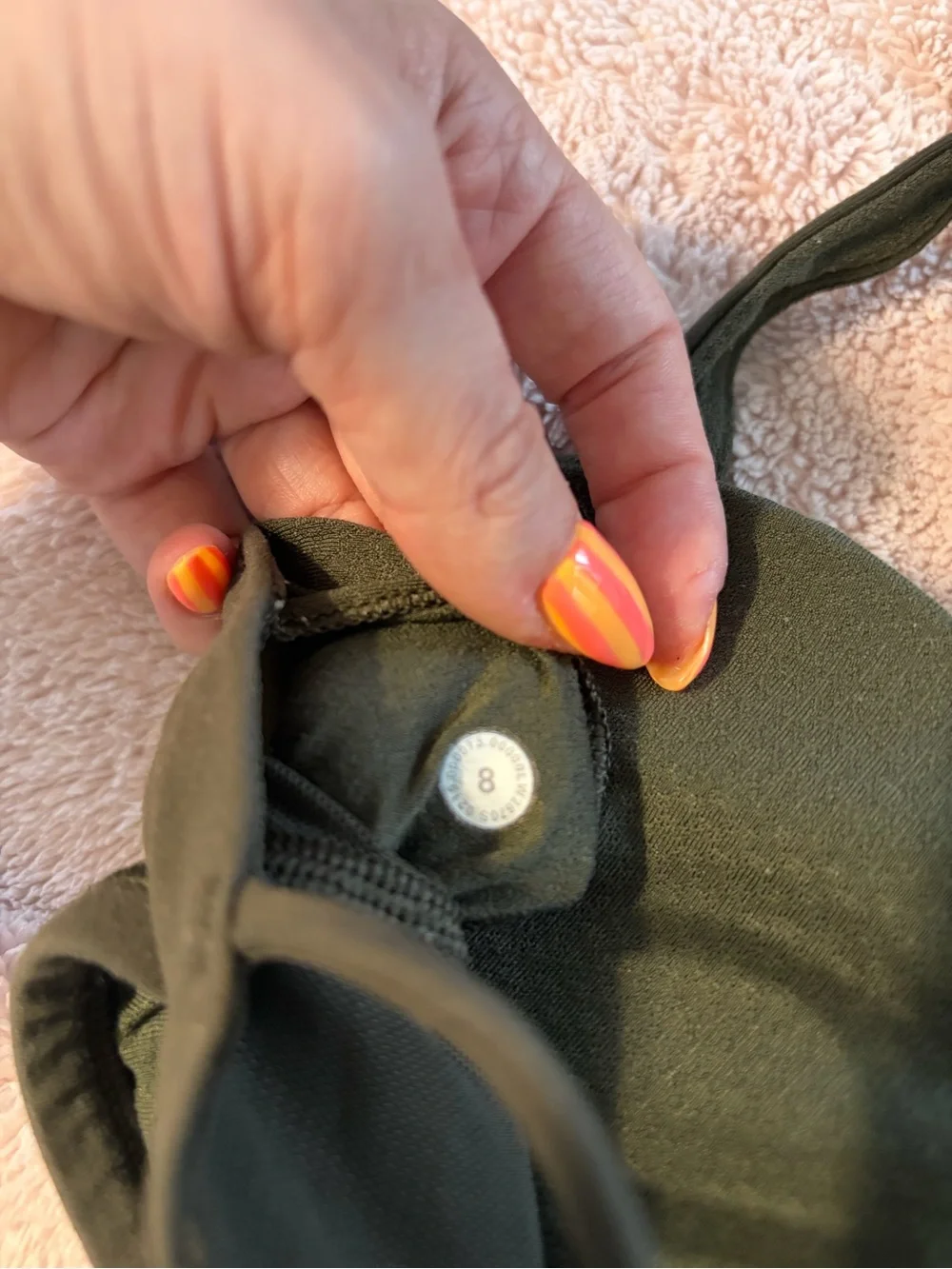 lululemon athletica Olive Green Scoop Neck Strappy Sports Bra